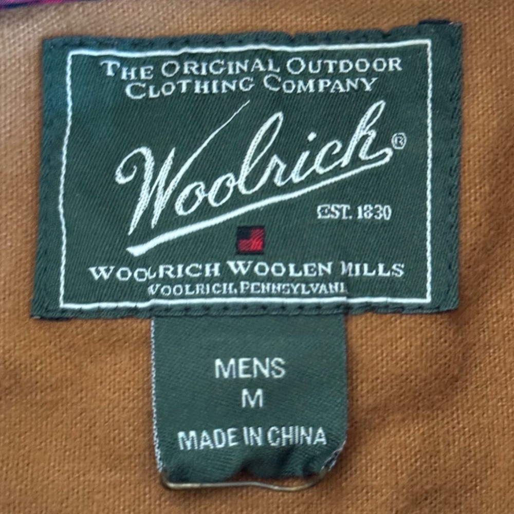 Y2K Woolrich Mens M Brown Flannel Button Down Shirt Long Sleeve Outdoor Workwear
